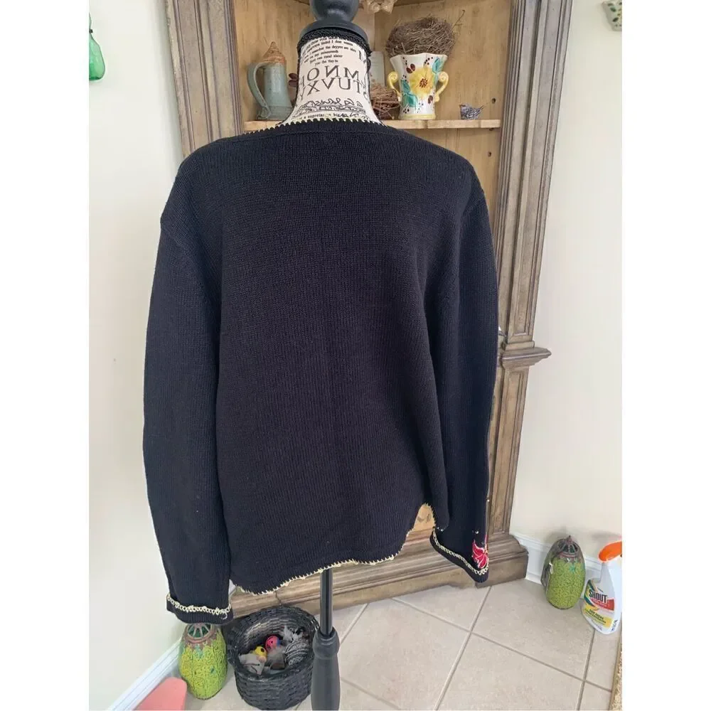 REFERENCE POINT NEW YORK Embroidered Christmas Cardigan